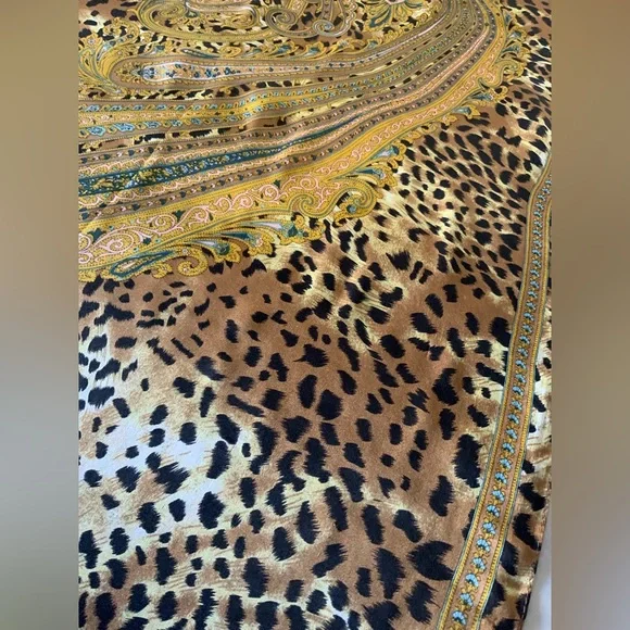 Leopard and Paisley Silk Scarf